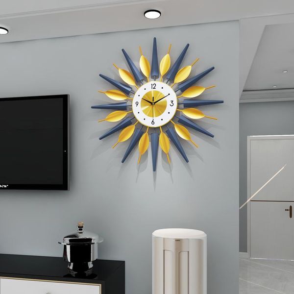 

wall clocks jjt metal sunflower art modern big kitchen clock for home decoration