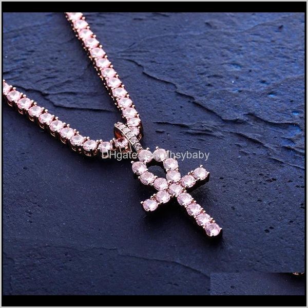 

necklaces & drop delivery 2021 hip hop jewelry mens luxury designer cross necklace iced out pendant bling diamond tennis chain pendants rapp, Silver
