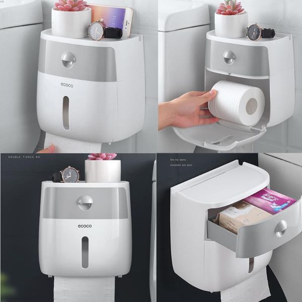 

tissue boxes & napkins waterproof wall mount toilet paper holder storage towel bathroom box rack tube