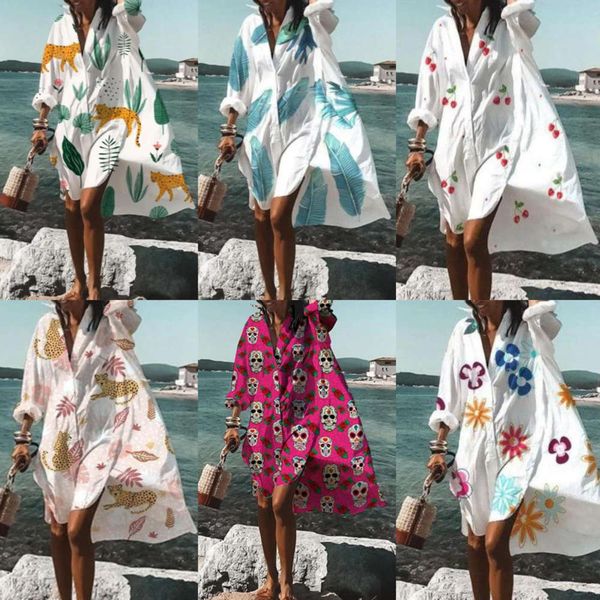 

autumn casual dresses women's winter shirt loose large print drs, Black;gray