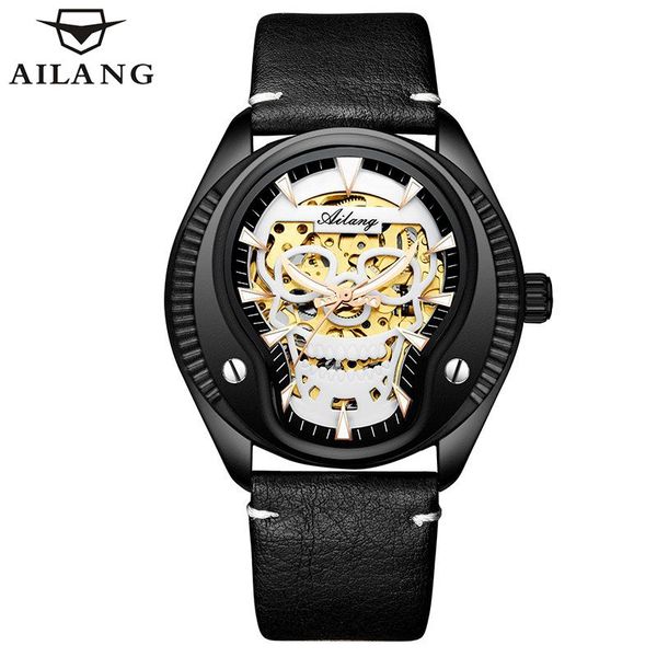 

wristwatches ailang fashion business casual sport men's wrist watch luminous waterproof mens watches tourbillon automatic 8619, Slivery;brown