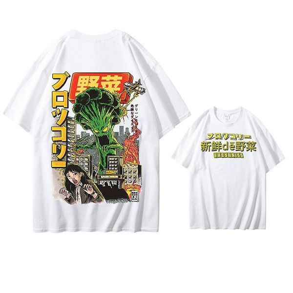 

men's t-shirts 2021 men hip hop t shirt japanese harajuku cartoon monster t-shirt streetwear summer tees cotton tshirt oversized hipho, White;black