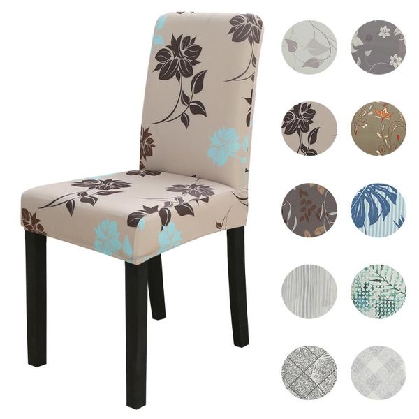 

chair covers 1/2pcs printed spandex cover stretch elastic dining seat for banquet restaurant anti-dirty removable