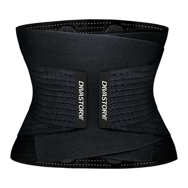 

burvogue neoprene sweat waist trainer fitness belt thermo body shaper trimmer corset cincher wrap workout slim shapewear 211220, Black;white