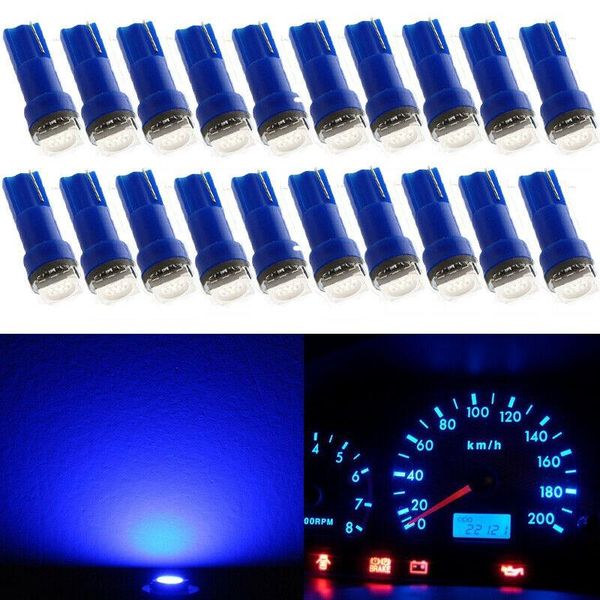 

blue led bulbs 12v dc 180 degree 194 t10 & t5 74 accessary instrument panel emergency lights