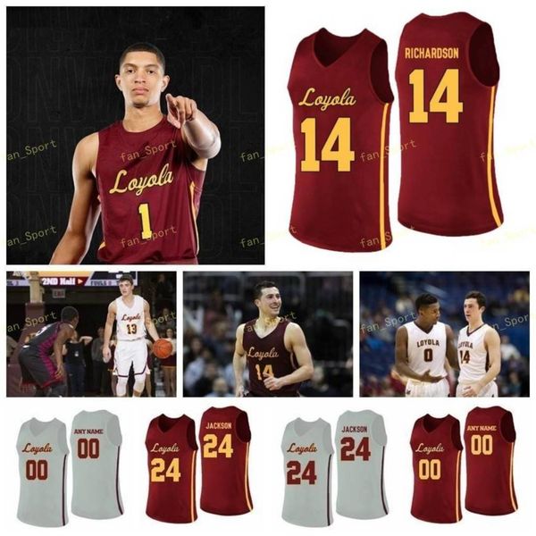 

ncaa college loyola chicago ramblers basketball jersey 45 will alcock 5 clemons marques townes 50 jalon pipkins 64 sister jean 98 custom sti, Black