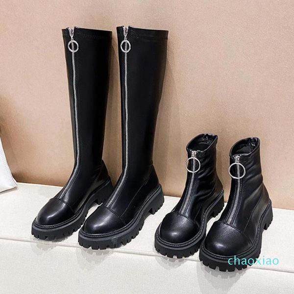 

boots 2021 arrivals front zipper ins comfy trendy dropship shoes ladies woman footwear cool street fashion boot, Black