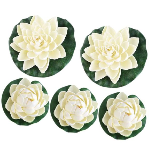 

decorative flowers & wreaths 5pcs fashion and creative artificial pond plants lotus lilies (white)