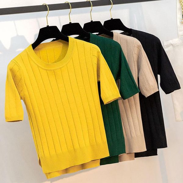 

women's t-shirt 2021 summer women shirts thin t-shirts knit, White