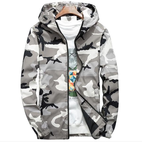 

men's jackets spring autumn hooded camouflage military coats casual zipper male windbreaker men brand clothing, Black;brown