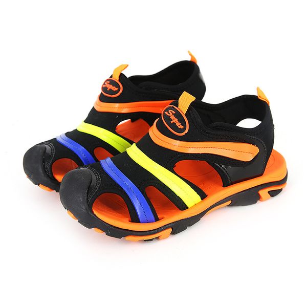 

summer children shoes cut-outs rubber school shoes boys sandals kid sandals breathable open toe casual boy sandal 2819, Black;red