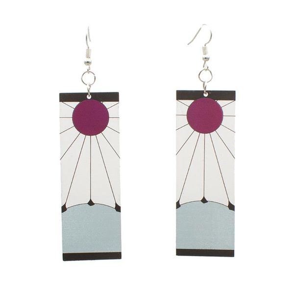 

dangle & chandelier creative personality anime ghost destruction blade acrylic zaomen tanjiro with the same earrings cosplay props jewelry, Silver