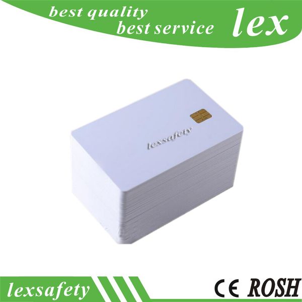 

100pcs lot white contact smart ic blank fm4442 chip pvc card with 4442 chip 4442 cards for printer
