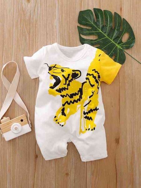 Yierying Baby Boy Tiger Print Tee Pagliaccetto LEI