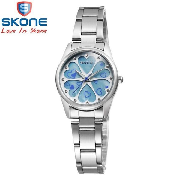 

watch petal fashion women's watch shell girls' quartz, Slivery;brown