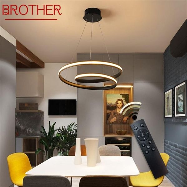 Lâmpadas pendentes Brother luminárias lideradas com controle remoto decorativo moderno regulável para restaurante para sala de jantar