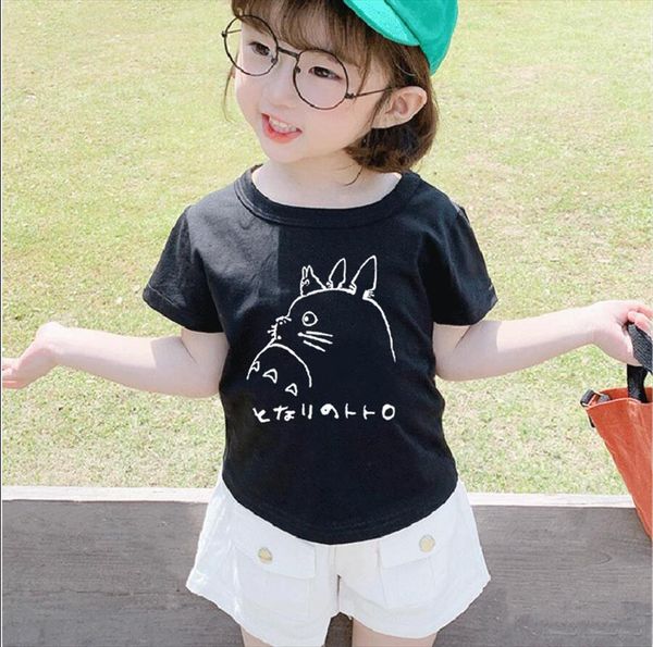 

totoro anime print kids fashion toddler boys girls t shirt short sleeved children casual cartoon tees shirts outfit, Blue