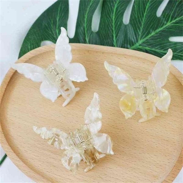 

butterfly super fairy romantic french temperament acetic acid hair back of head clip japanese and korean hairpin headdress female, Black;brown