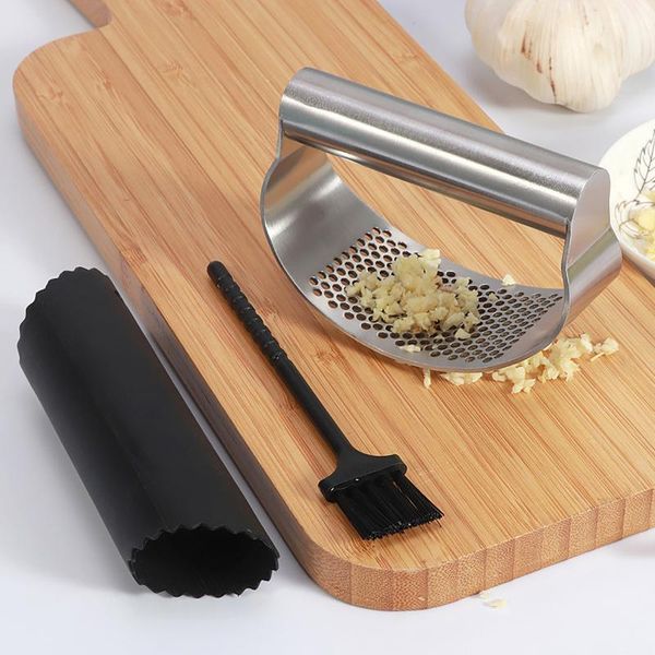 

garlic press crusher squeezer masher stainless steel rocker peeler kitchen tools quality slicer hand presser grinder party favor