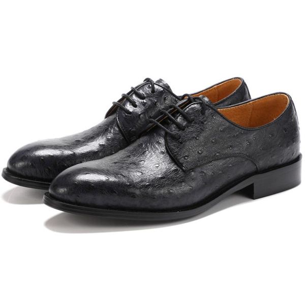

dress shoes 2021 black / dark blue business mens genuine leather social male formal wedding