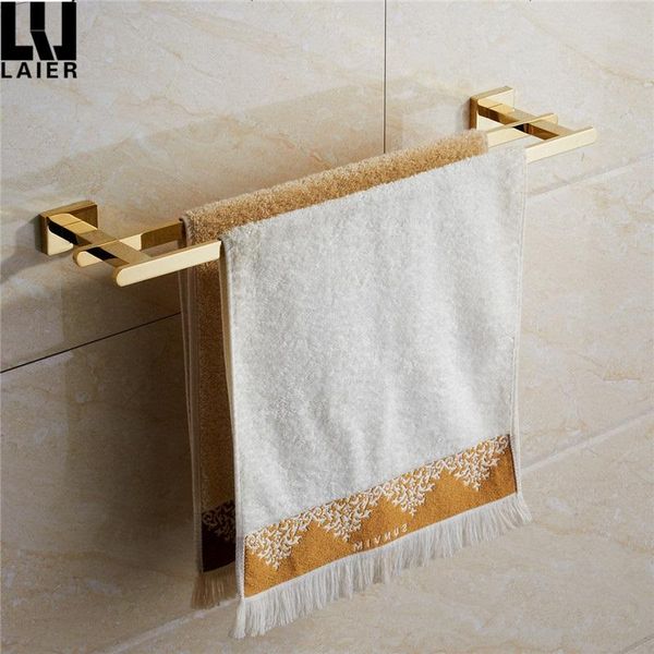 

towel racks gold double bar bathroom fitting wall mounted accessories