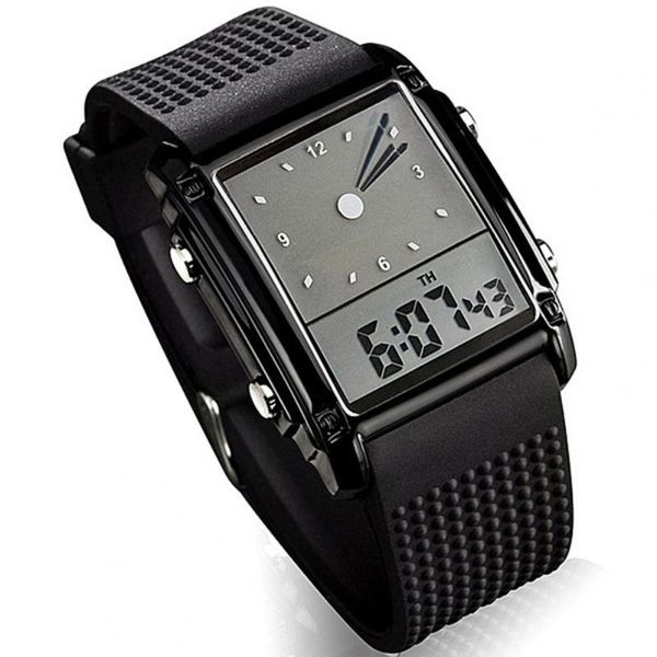 

wristwatches 50% s fashion waterproof dual lcd chronograph quartz sport digital wrist watch, Slivery;brown