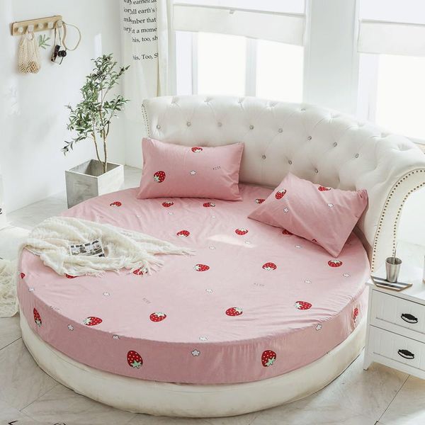 

sheets & sets lovely printing round mattress cover 100%cotton bed sheet fitted with elastic themed el home textiles no cases