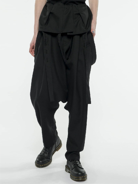 

men's pants men harlan casual suspenders spring and autumn black fashion street style low crotch cargo