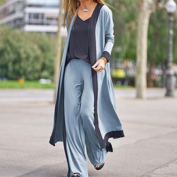 

women's two piece pants elegant office lady three set vintage vest patchwork outfits, White