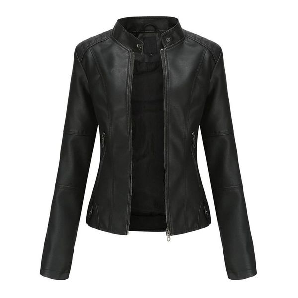 

women's jackets women autumn winter leather coats lady motorcycle zipper biker black coat outerwear fashion slim jacket female gothic, Black;brown