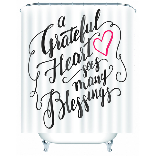 

modern brief 3d curtain waterproof show art words printing bathroom drapes shower curtains