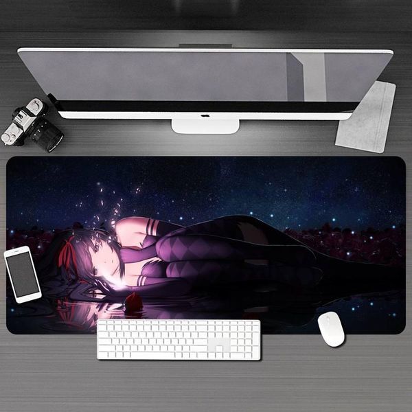 

mouse pads & wrist rests puella magi madoka magica large pad mat anime print computer gamer locking edge mousepad keyboard mice 30x80cm