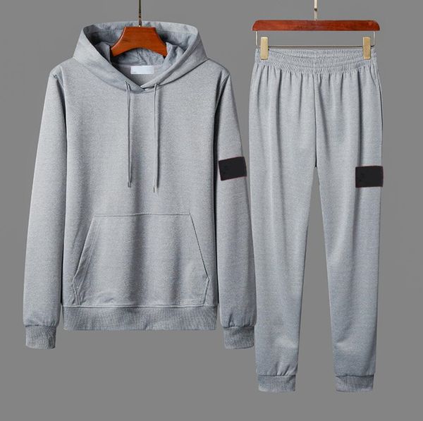 

men tracksuits sweatshirts suits casual sweat suit coats sport clothing mans hoodies and pants sweatshirt sportswear autumn winter two-piece, Gray