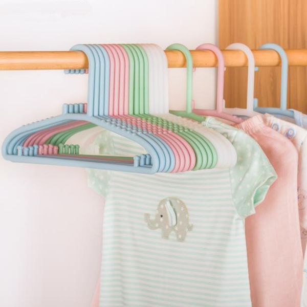 

laundry bags 20pcs/set nordic plastic kids durable hangers for clothes home children baby non-slip windproof seamless dry wet