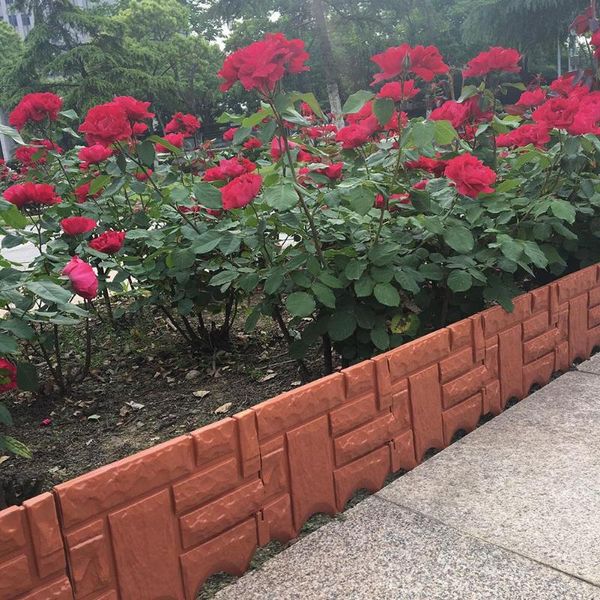 

fencing, trellis & gates 6pcs grey garden fence edging artificial insert ground type plastic lawn plant border decorations flower bed