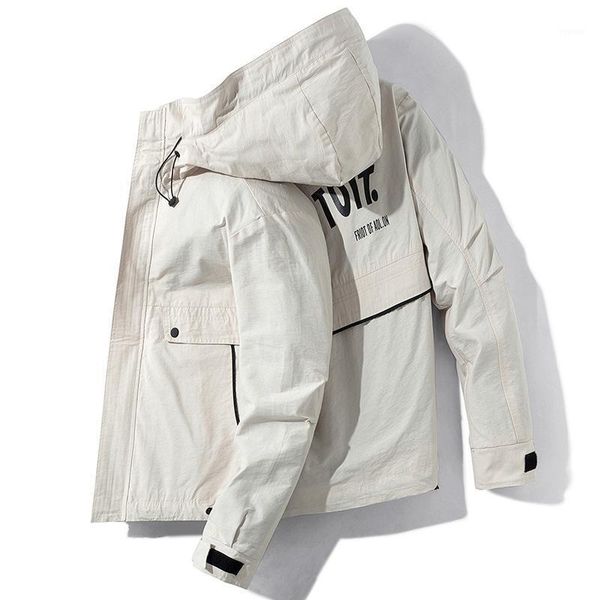 

men's jackets solid hooded jacket winter casual bomber for men print letter and big pocket mens hoodies, Black;brown