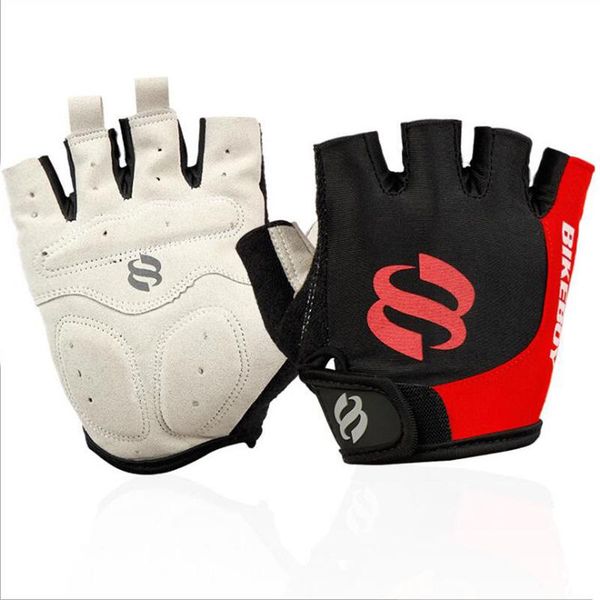 

breathable half finger cycling gloves anti slip motorcycle mtb road bike men women sports bicycle, Black