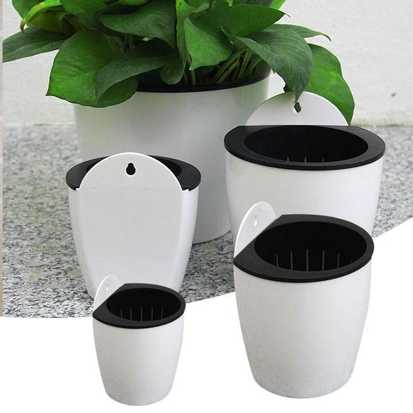 

automatic self watering wall hanging plant holder flowerpot water absorbing garden pots planter plantpot planters &