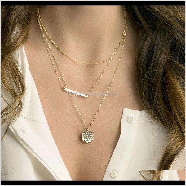 

necklaces & jewelry drop delivery 2021 pendants emanco multi layer gold plated necklace 316l stainless steel geometric pendant yf8dn, Silver