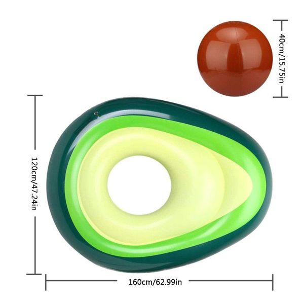 

life vest & buoy green inflatable avocado water hammock swimming ring lounge chair floating row 87hf