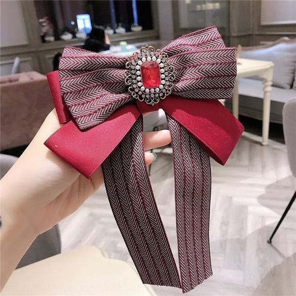 

oS1 korean single heavy industry color stripe large bow bow ties tie brooch clothing accessory pin pinaccessories, Black;gray