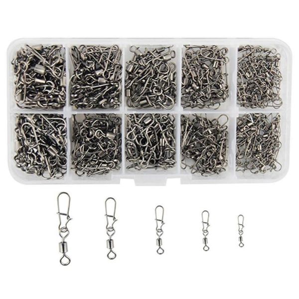 

fishing hooks 210pcs/set set swivel clasp 8-shaped rolling brass fast-lock snap ball bearing connector accessories