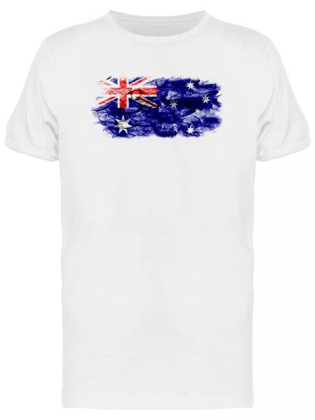 

australia smoky flag men's tee -image by shutterstock, White;black