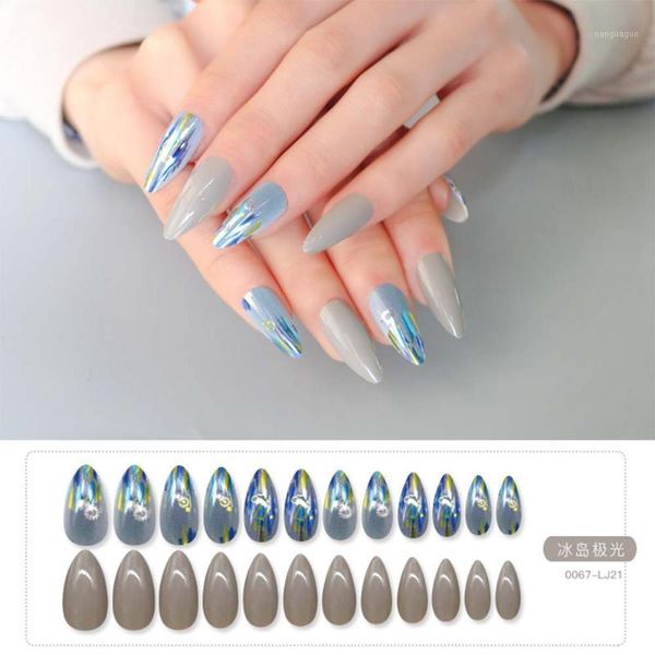 

24pcs artificial detachable false nails ballerina wearable french fake full cover nail extension tips manicure tool1, Red;gold