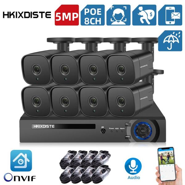 

wireless camera kits hkixdiste audio ai poe ip face detection h.265 8ch 5mp nvr kit cctv security system outdoor video surveillance