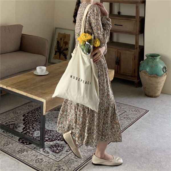 

party dresses floral women's spring dress french tea break waist close mori show thin temperament long sleeve skirt fashion 19y1, White;black