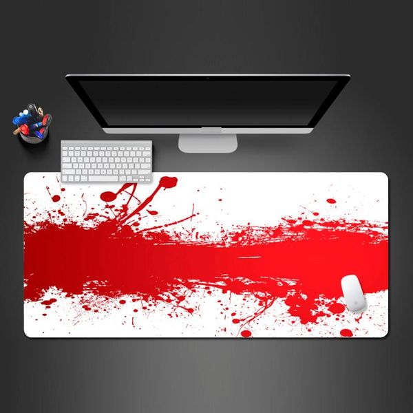 

mouse pads & wrist rests bloody red and white art pad -selling oversized rubber pc computer large tapis de souris