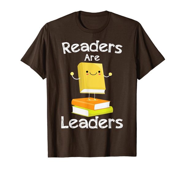 

readers are leaders cute books reading librarian teacher t-shirt, White;black