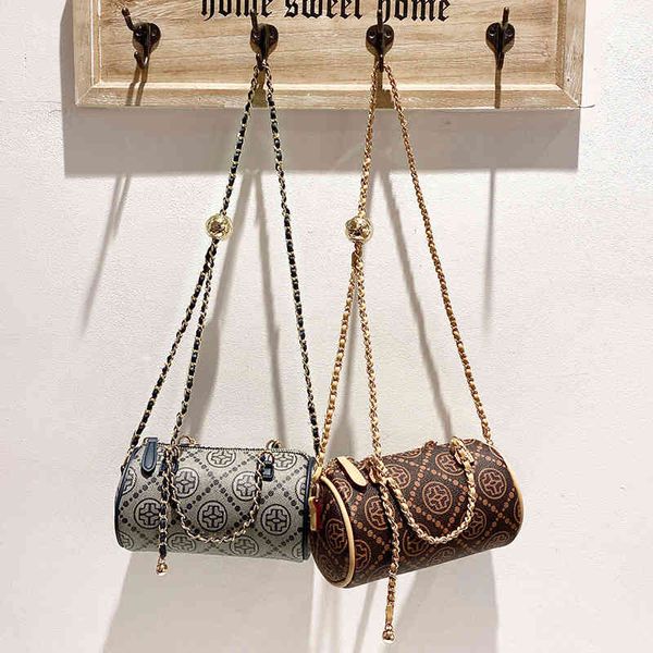 

bag female new high sense niche design old flower cylinder bag chain hand single shoulder diagonal purse black friday