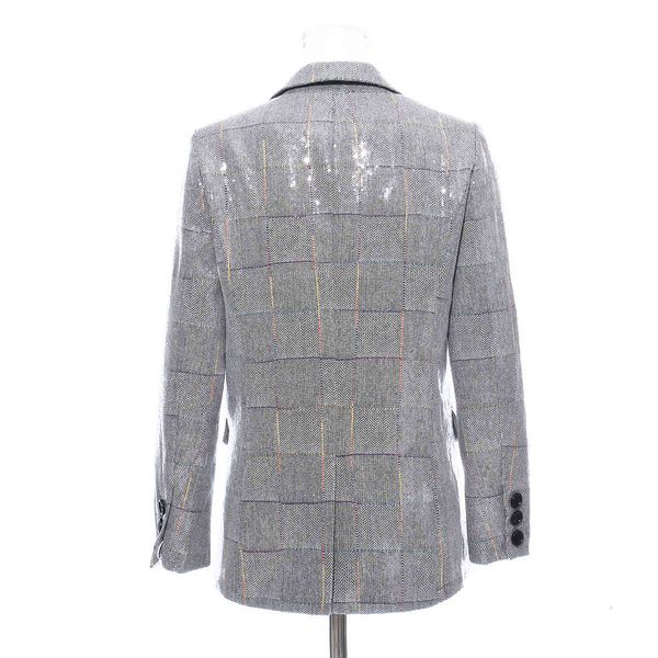 

women's jackets pyjtrl stylish feminine quality heavy beads sequined plaid sequins jacquard suit bright double-breasted jacket ol blaze, Black;brown